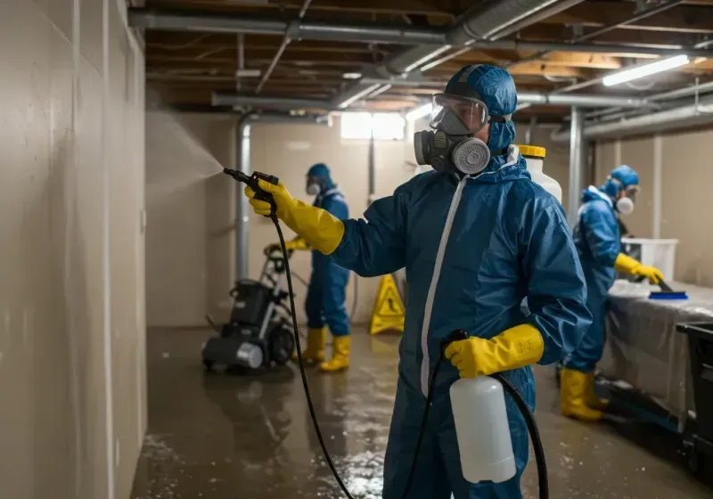 Basement Sanitization and Antimicrobial Treatment process in Breckinridge Center, KY