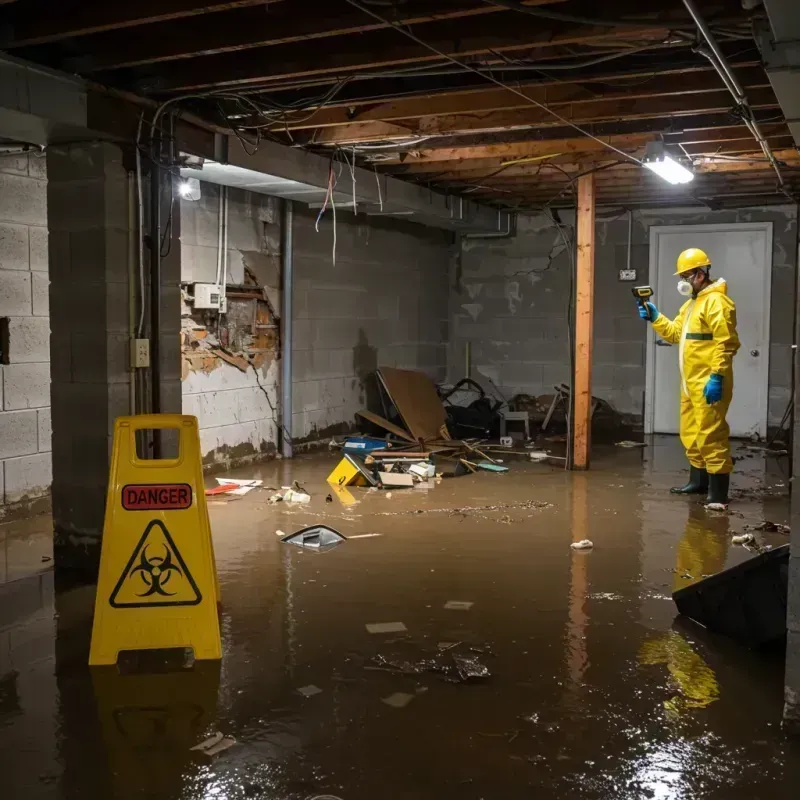 Flooded Basement Electrical Hazard in Breckinridge Center, KY Property