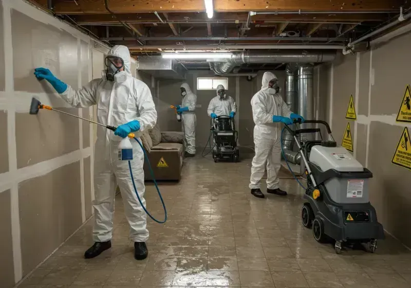 Basement Moisture Removal and Structural Drying process in Breckinridge Center, KY